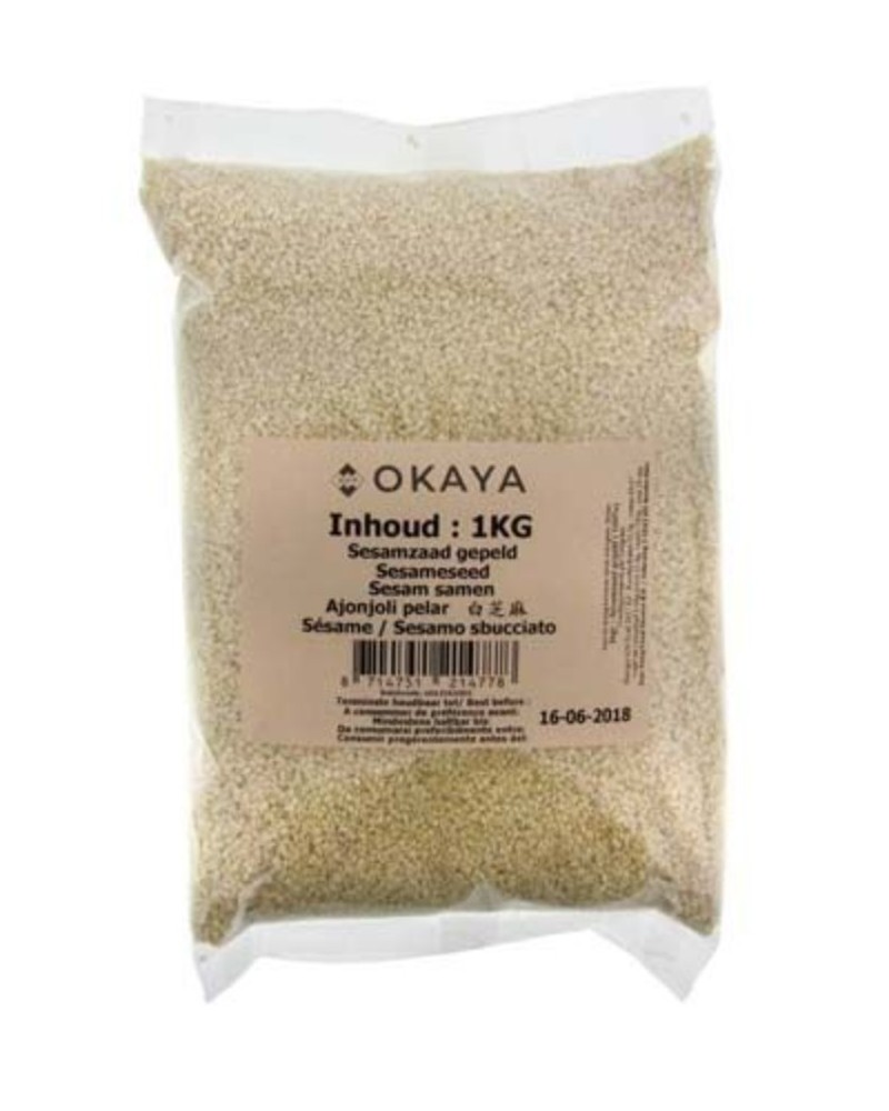 Sésamo blanco sin tostar 1Kg Okaya