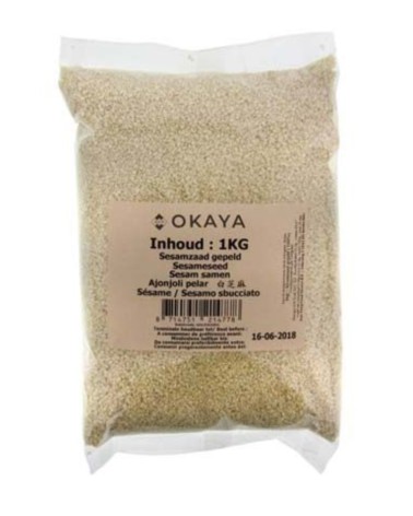 Sésamo blanco sin tostar 1Kg Okaya