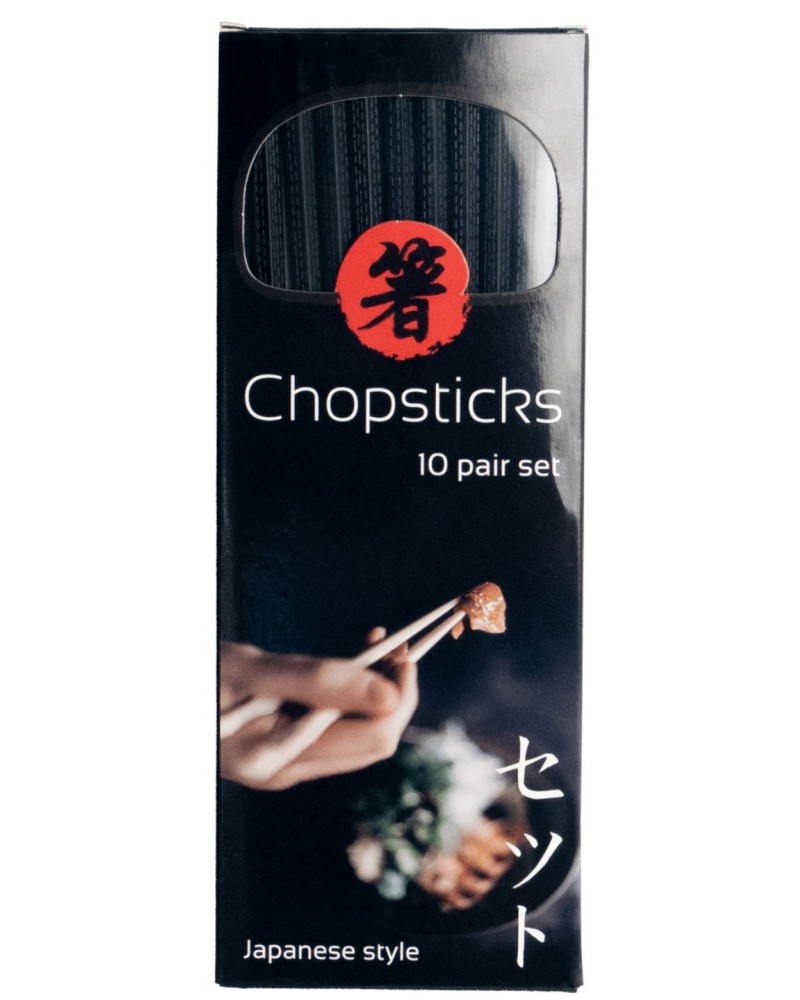 Palillos Melanina Negro 22,5cm 10pares