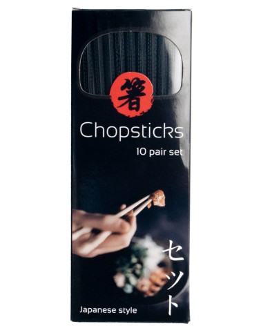 Palillos Melanina Negro 22,5cm 10pares