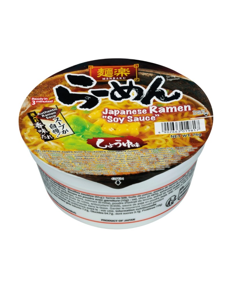 Hikari Miso Menraku Cup Ramen Soy Sauce 76gr