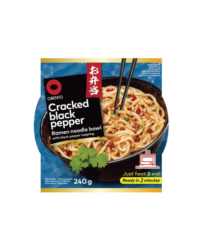 Obento Ramen Noodle Bowl Cracked Black Pepper 240gr