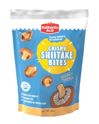 Bai Shan Zu Crispy Shiitake Bites Sea Salt Flavour 50gr
