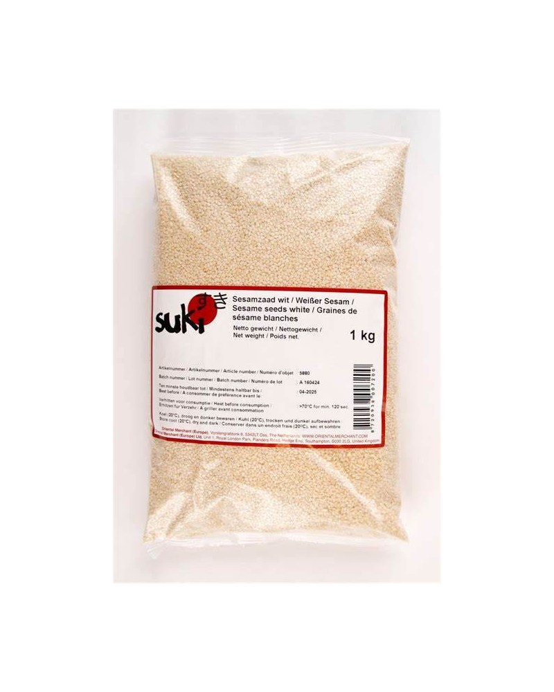 Sésamo blanco sin tostar 1Kg Suki