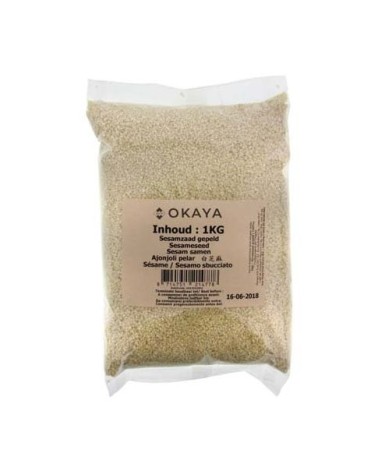Sésamo blanco sin tostar 1Kg Okaya