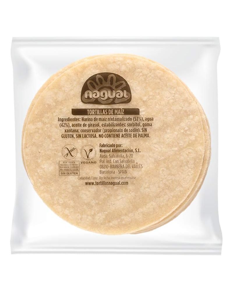 Tortilla de maíz amarillo Nagual 12cm 20uds