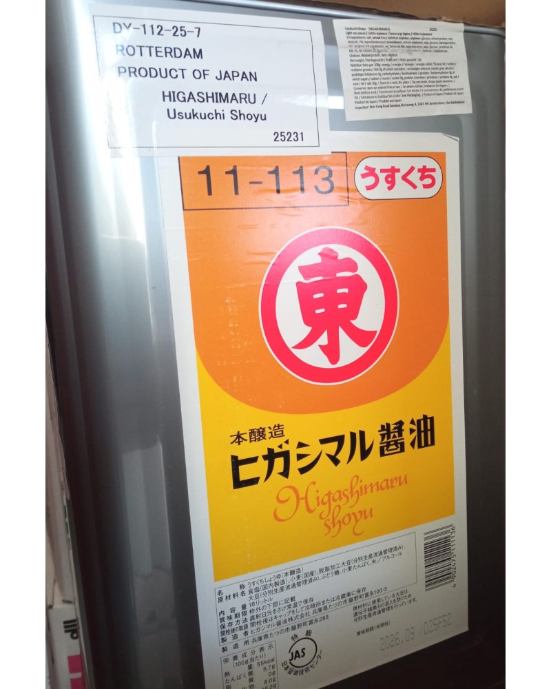 Salsa de Soja Usukuchi Higashimaru 18L